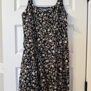 Floral Black and Cream Dress